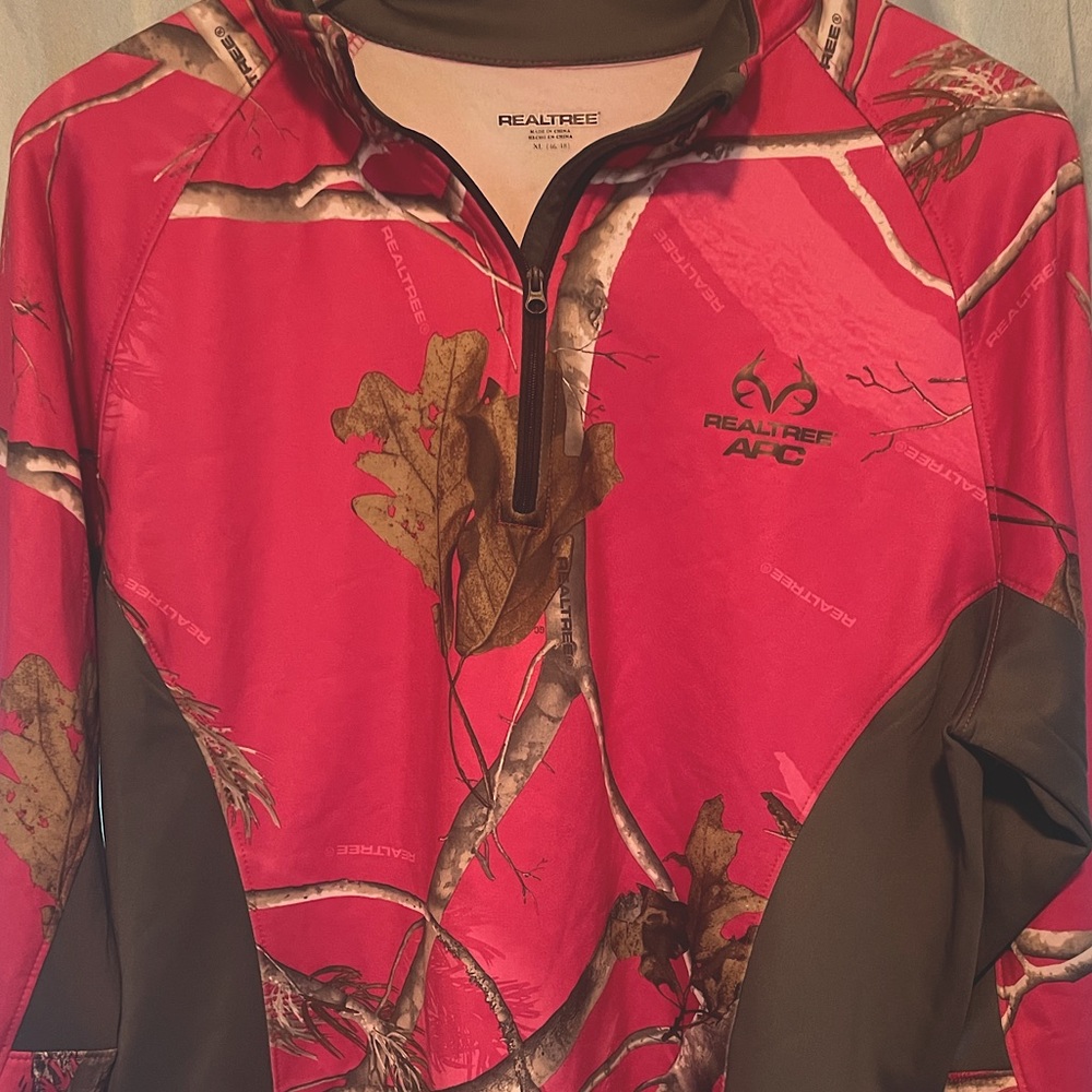 Authentic Real-tree pink quarter zip sweater. Worn it once and super cute